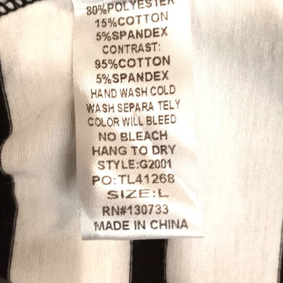 UMGEE Fun Striped Jersey Knit Swing Top  L  Preppy Festival Coquette Casual - Picture 6 of 6